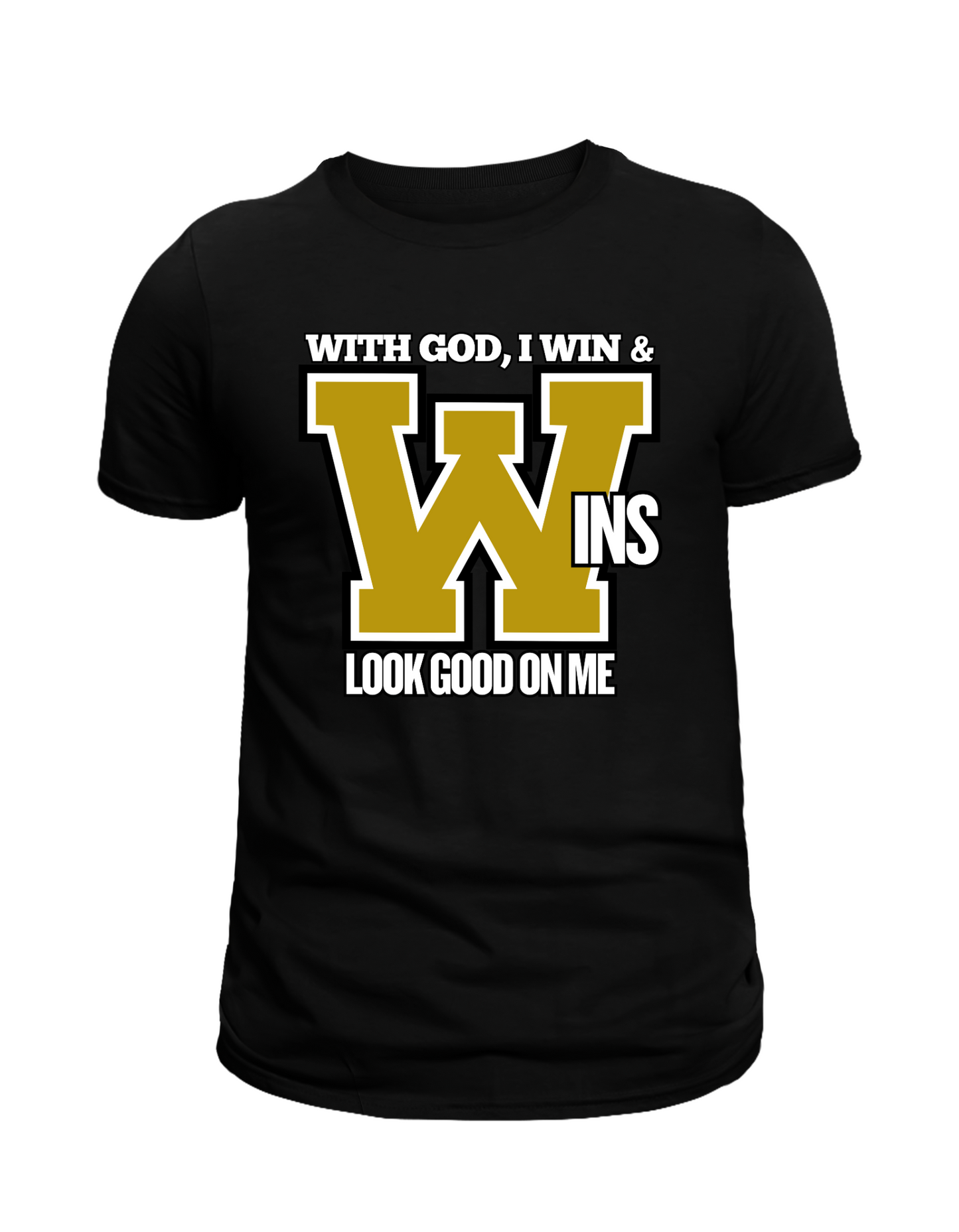 Black shirt with Gold W uni-sex